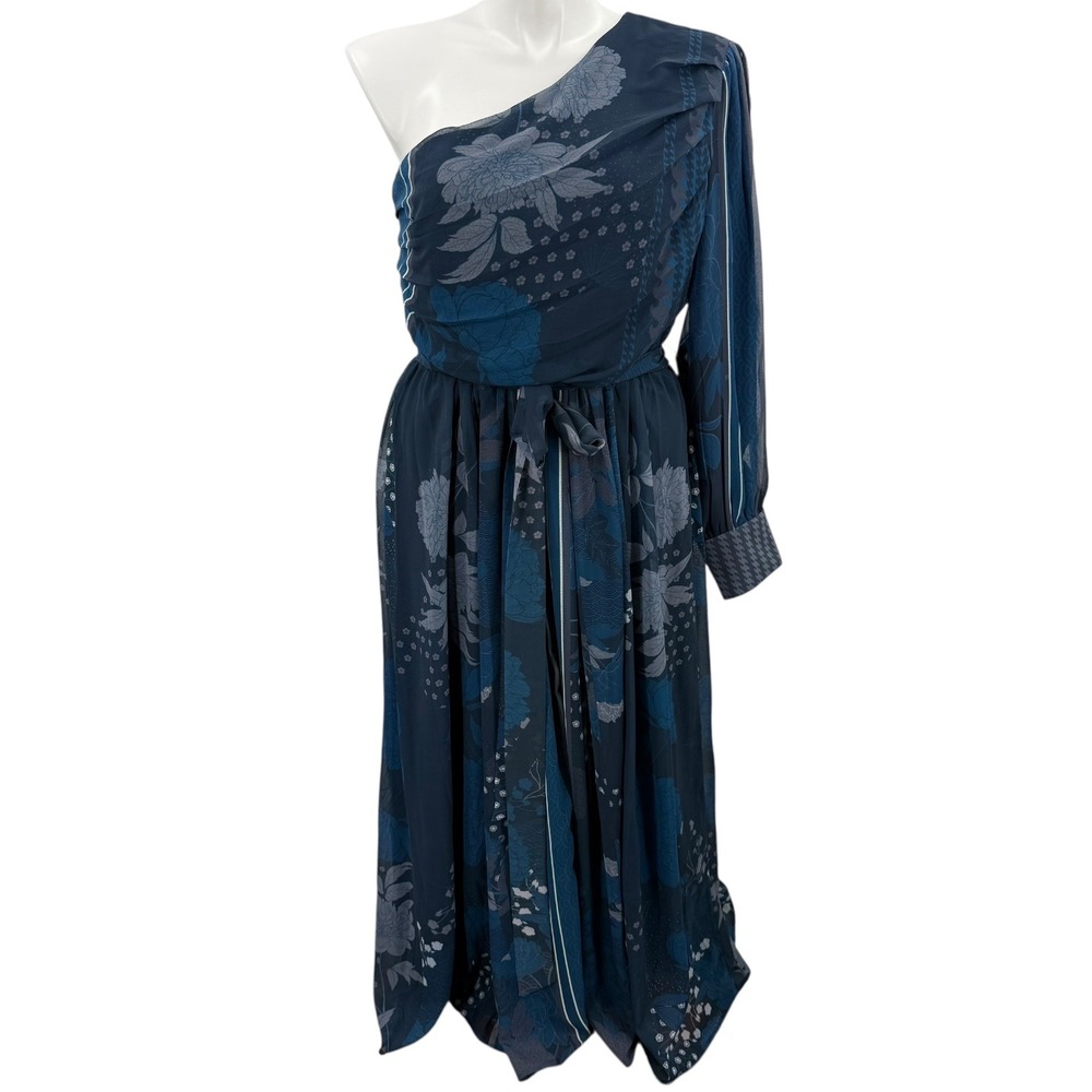 Nikita Mhaisalkar Anthropologie Women's 1X One-Shoulder Floral Print Maxi Dress - Picture 4 of 16